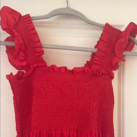 Elegant Red Maxi Dress with Ruffled Straps - Picture 2 of 2